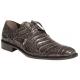 Mezlan "Anderson" Grey All-Over Genuine Crocodile Shoes With Crocodile Wrapped Tassels 13584-F.